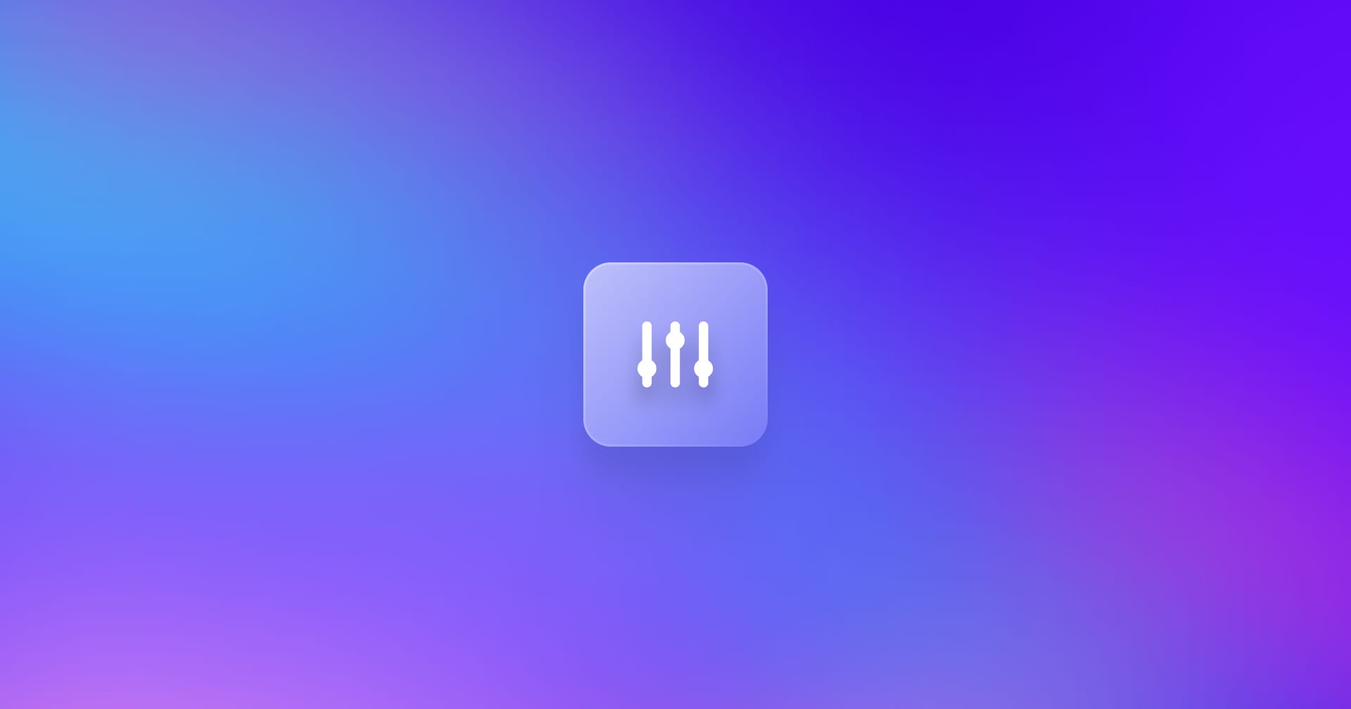 A settings icon on a blue and magenta gradient background